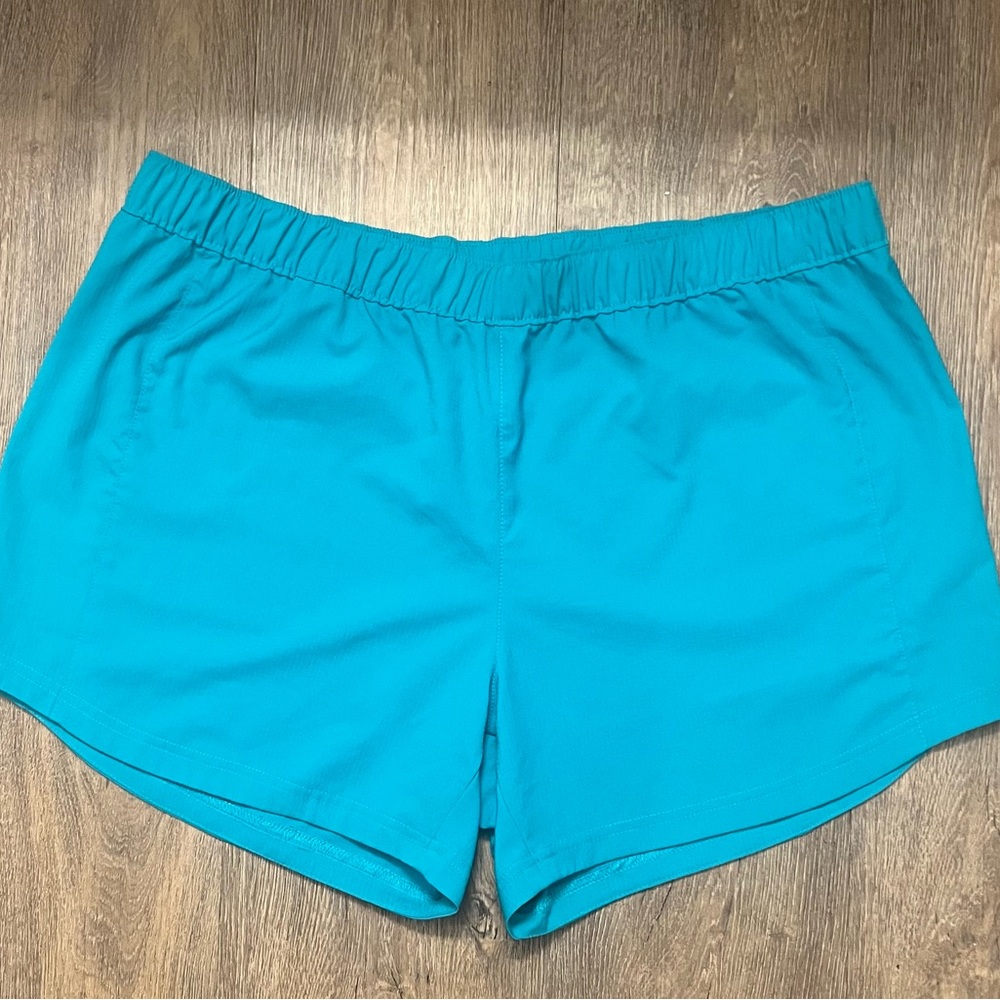 Blue Athletic Shorts with Elastic Waistband